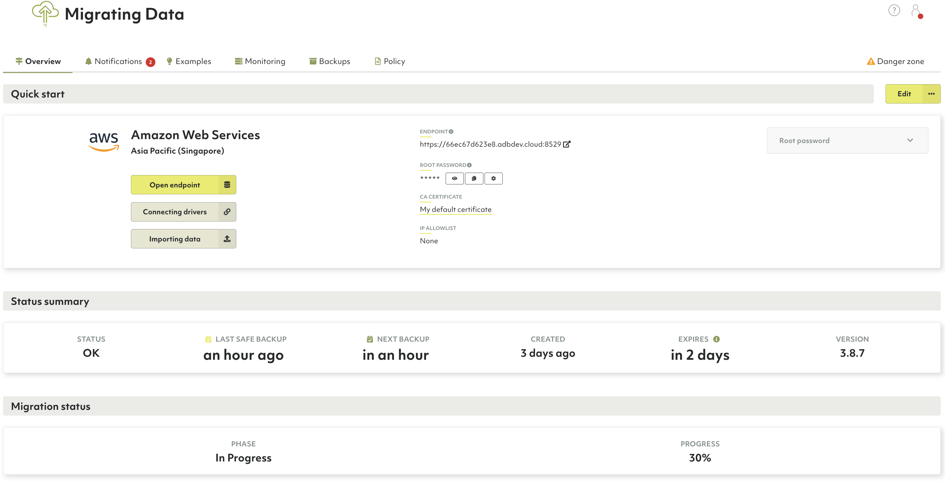 Oasis Cloud Migration Progress